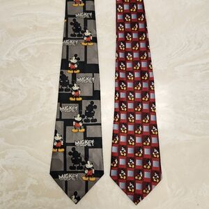 2 MICKEY MOUSE Unlimited Polyester Men's TIES DISNEY